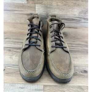 LL Bean Women’s Ankle Boots Vintage Brown Genuine Leather Moc Chukka Siz…